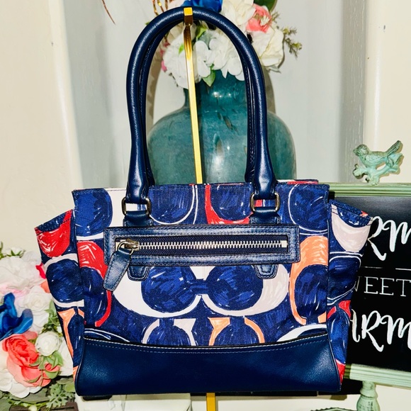 Coach Legacy Heritage Candace Carryall Satchel Bag 19951 - 2012 Blue Canvas EUC - Picture 16 of 16